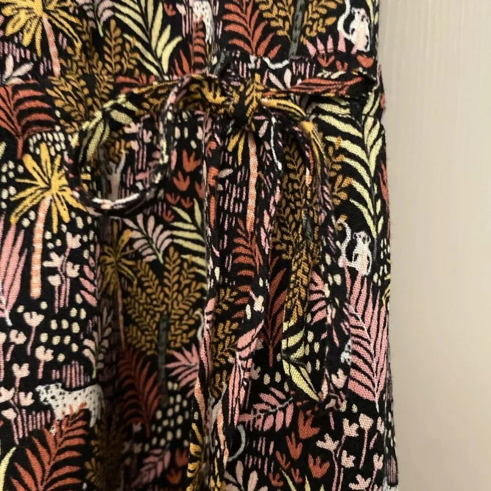 Loft Size XXL Paradise Jungle Print Button Front Side Tie Safari Dress NWT - Picture 6 of 8